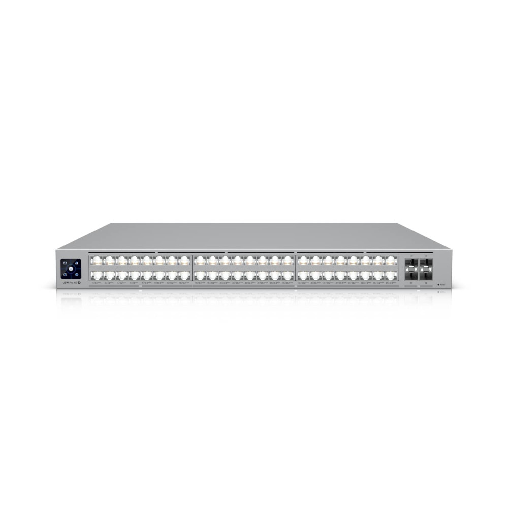 Ubiquiti USW-PRO-XG-48-POE Pro XG 48 PoE, Professional-grade, 48-port Layer 3 Etherlighting, PoE+++ Switch, (32) 10 GbE, (16) 2.5 GbE PoE, (4) 25G SFP28 Ports - Image 1