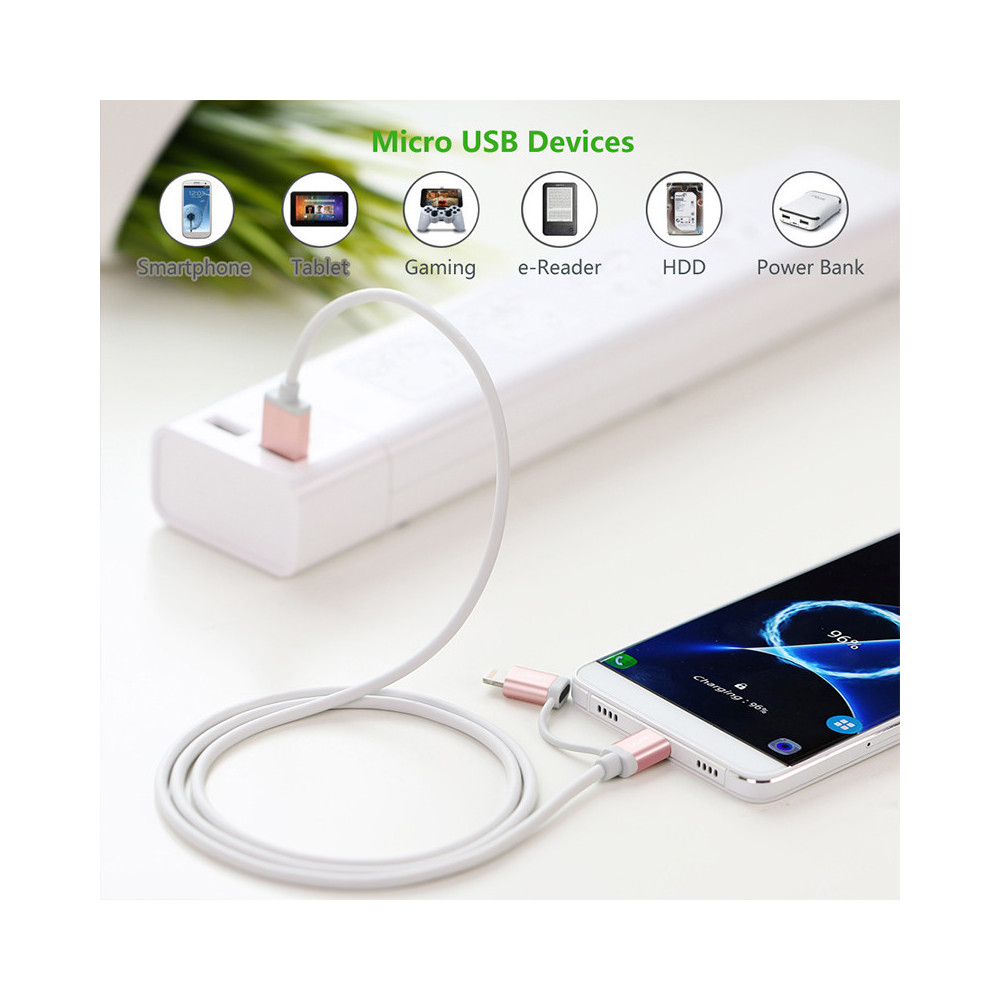 UGREEN 6957303834716 30471 2 in 1 Lead Syncing and Charging Data Cord 1.5m - Image 2