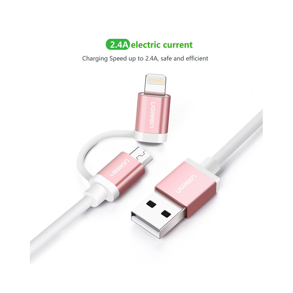 UGREEN 6957303834716 30471 2 in 1 Lead Syncing and Charging Data Cord 1.5m - Image 3