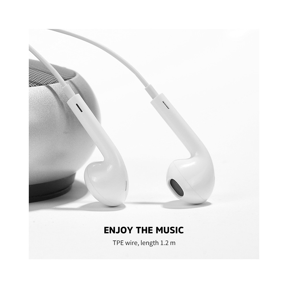 KIVEE 6941256101773 KV-MT30 Wired Half In Ear Lightning Interface HiFi Stereo Earphones with Mic1.2M White - Image 5