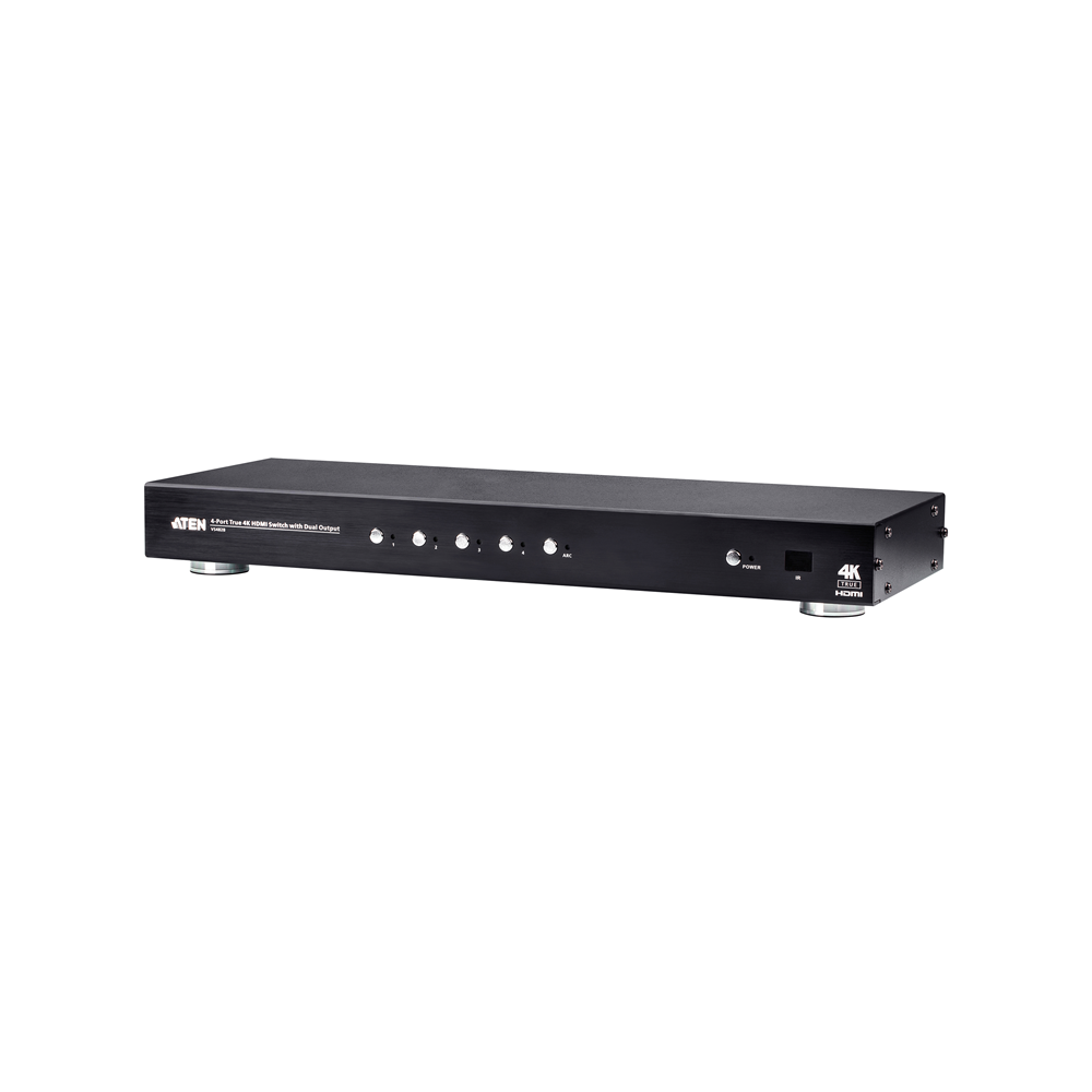 Aten VS482B-AT-U 4 Port Dual Output True 4K HDMI Switch, select input ports via RS232 control, HDCP 2.2 compliant, IR Extension - Image 1