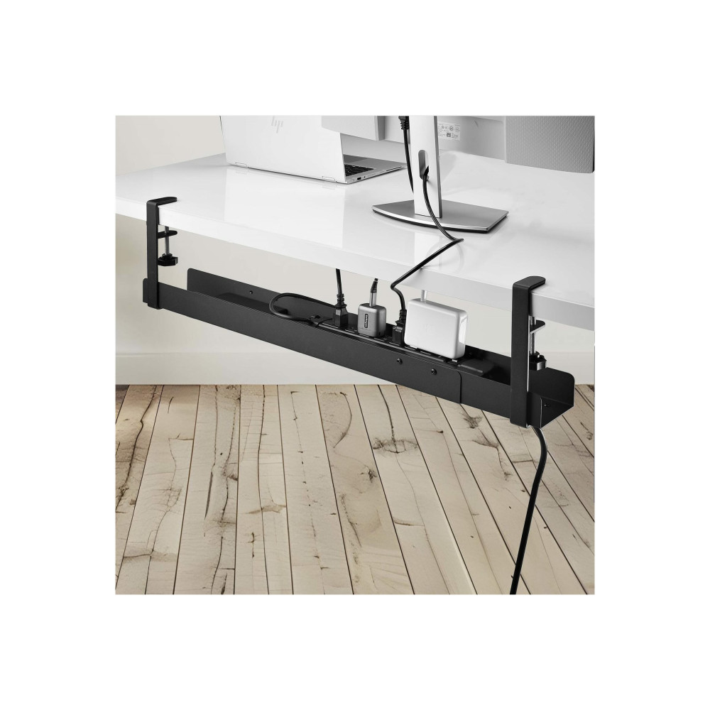 StarTech CALB-DESK-CABLE-TRAY UNDER DESK CABLE MANAGEMENT TRAY, LENGTH ADJUSTABLE CABLE ORGANIZER, CLAMP-ON - Image 2