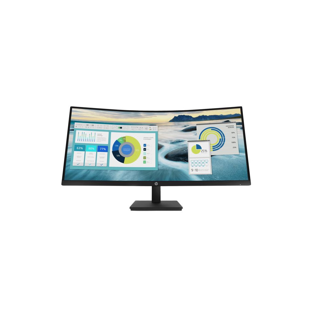 HP 21Y56AA P34hc G4 34' WQHD 4K CURVED 21:9 3440x1440 Height Adjust Tilt USB-C (65W PD) DP HDMI Speakers USB 3yrs wty - Image 1