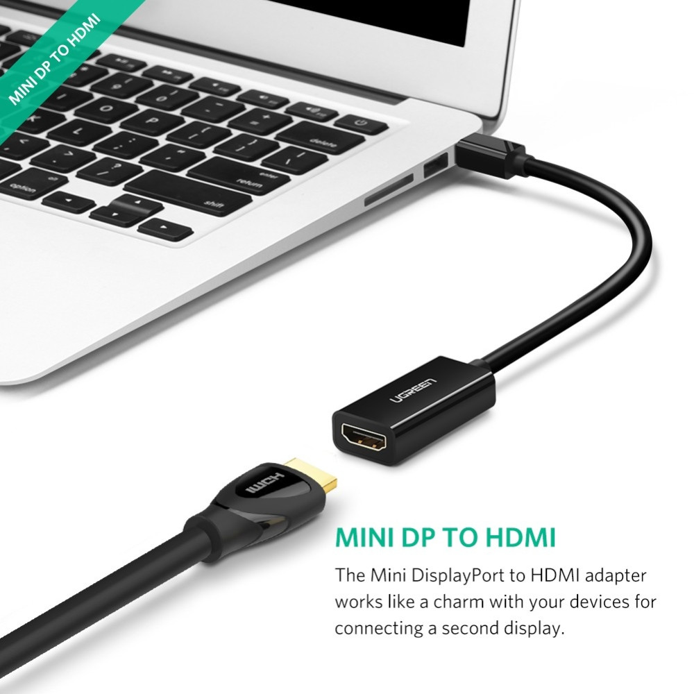 UGREEN 6957303814619 10461 mini DP male to HDMI female converter cable Black - Image 2