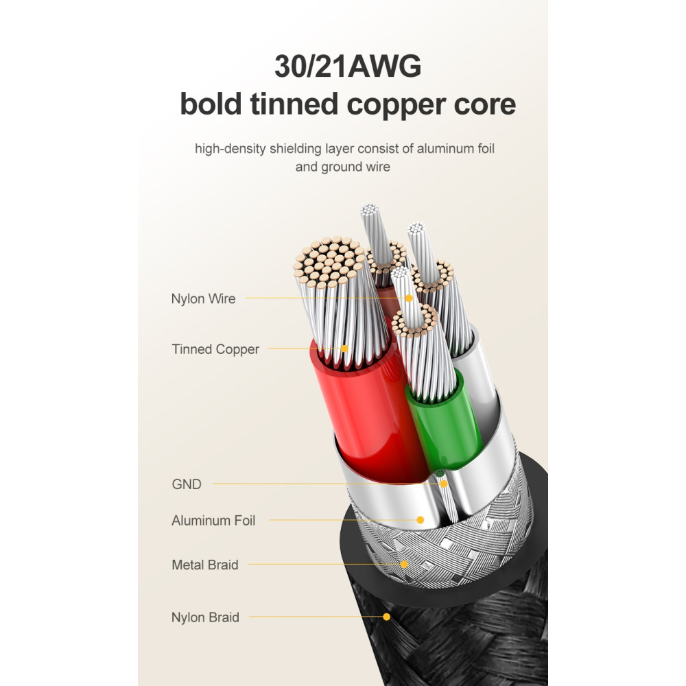 UGREEN 6957303887149 80714 USB-C 2.0 to Angle USB-C cable Black 3M - Image 4