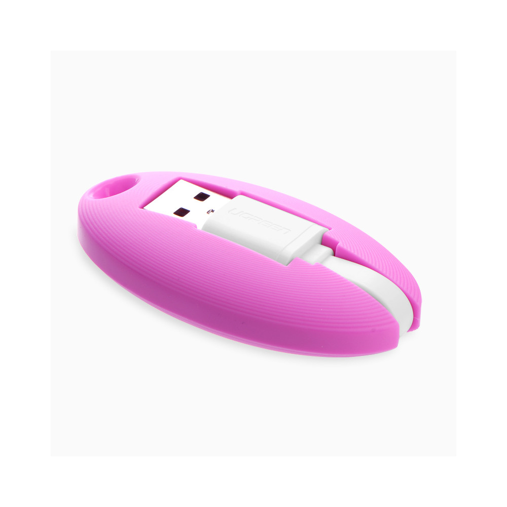 UGREEN 6957303833108 30310 Portable Micro USB Key Chain Cable-Pink - Image 1