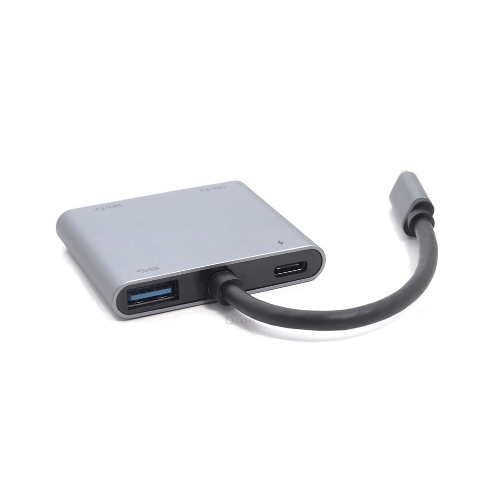 Just You PC AD-U31-DHUC Oxhorn 4-in-1 USB-C to 2x HDMI 1xUSB3.0 1xUSB-C Charging Port 100W Power Delivery Support 4K@30Hz Displays - Image 1