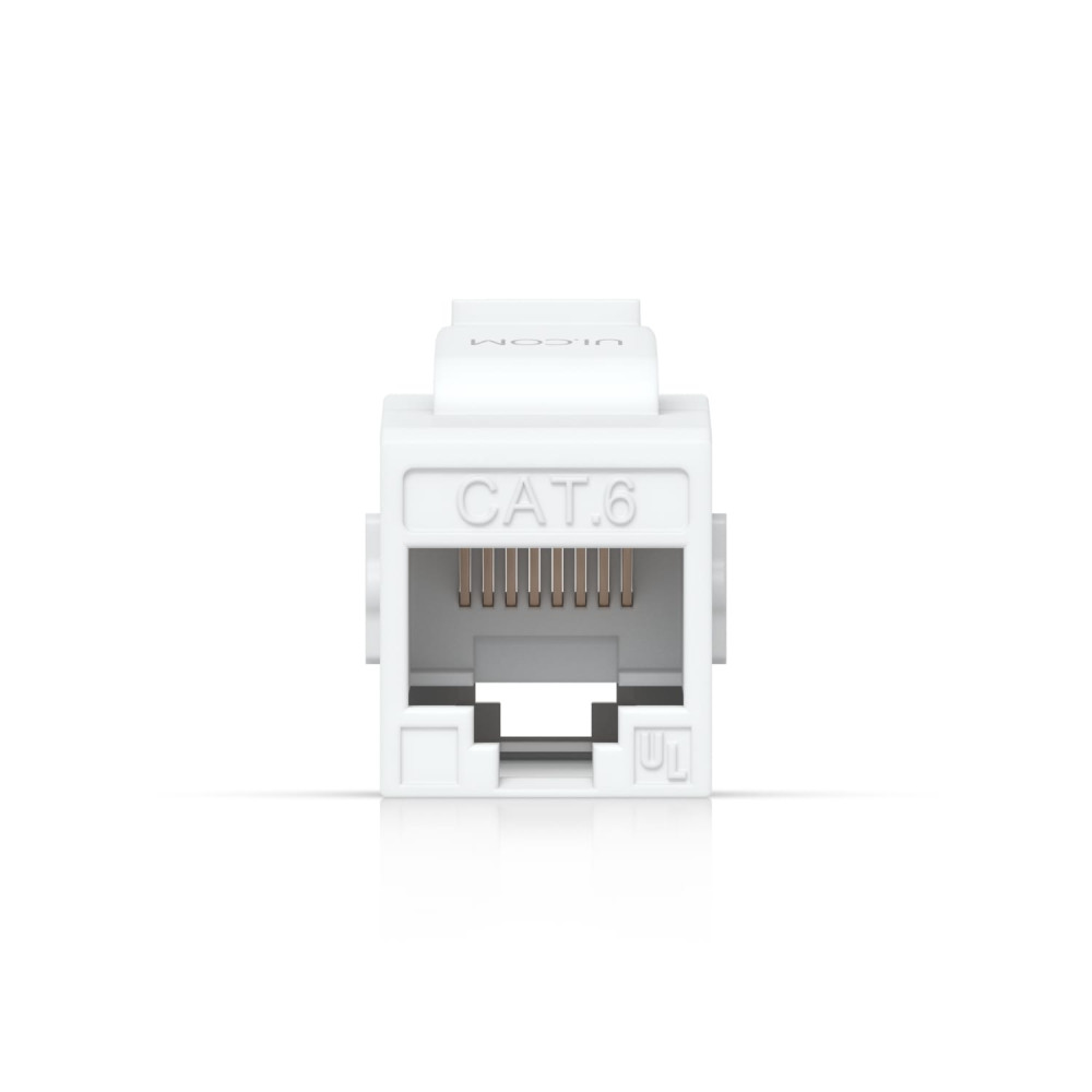Ubiquiti UACC-KEYSTONE-COUPLER-C6 Cat6 Keystone Coupler, 12-Pack, White, Pass-Through Cat6 Keystone Coupler For Connecting Pre-Terminated Ethernet Cables Seamlessly. - Image 1