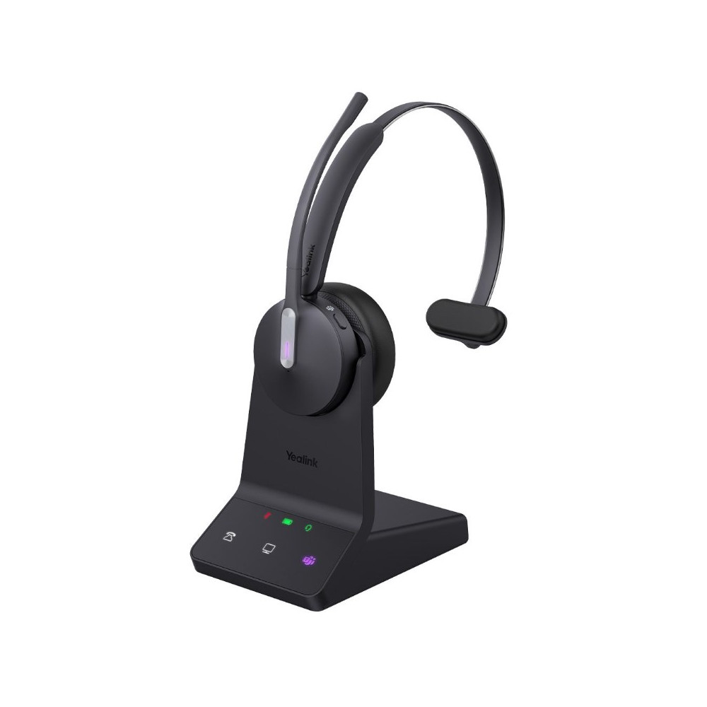 Yealink WH64-M-UC WH64 Mono UC DECT Wireless Headset, DECT & Bluetooth Wireless Technology, 3-Mic Noise Cancellation, UC Certified, Charging Stands - Image 1