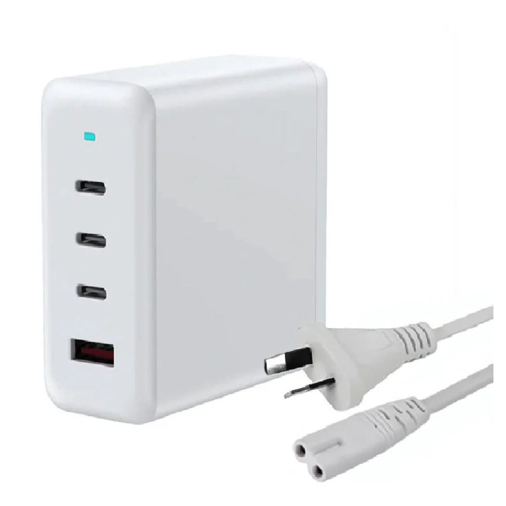 USP 6976552041614 100W Four Ports USB-C PD GaN Wall Charger White - 3x USB-C, 1x USB-A, Efficient, High Quality, Tablet, Laptop, iPhone, 5 Years Warranty - Image 1