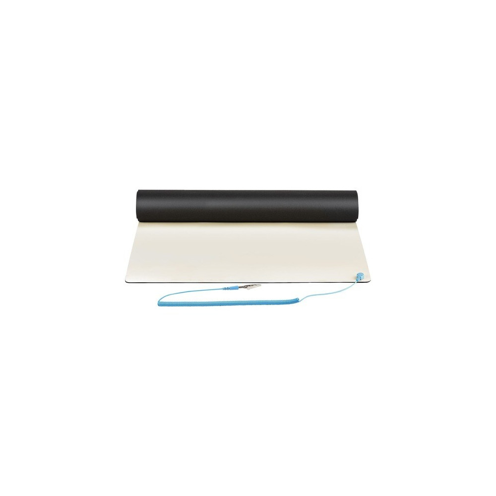StarTech SM-ANTI-STATIC-MAT 11x18in Anti Static Mat, ESD Mat for Electronics Repair on Tables or Desks, Flexible Work Pad, Detachable Grounding Wire - 600 mm Length x 1200 mm Width - Rectangular - Polyvinyl Chloride (PVC), PVC Foam - Beige - Image 4