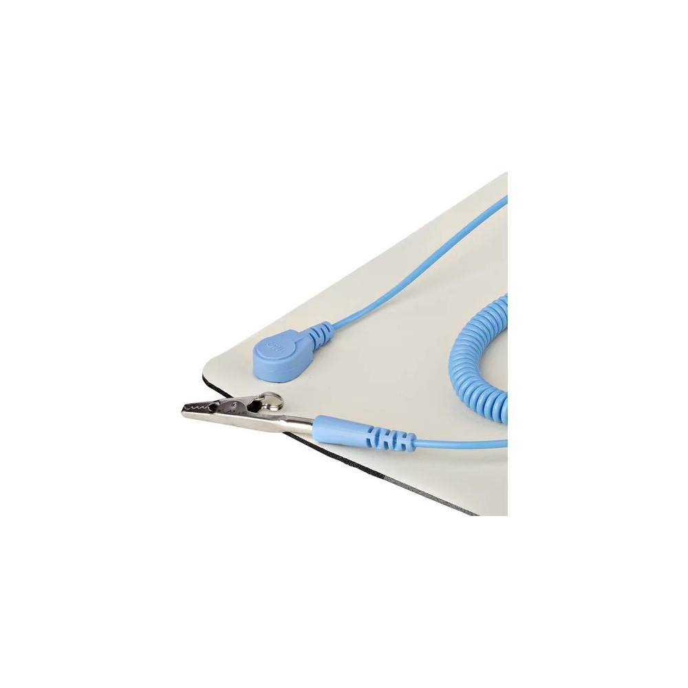 StarTech SM-ANTI-STATIC-MAT 11x18in Anti Static Mat, ESD Mat for Electronics Repair on Tables or Desks, Flexible Work Pad, Detachable Grounding Wire - 600 mm Length x 1200 mm Width - Rectangular - Polyvinyl Chloride (PVC), PVC Foam - Beige - Image 5