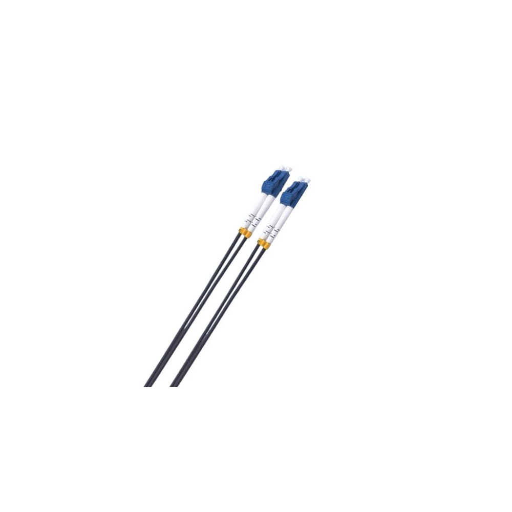 8ware CB8W-LCUPCBLACK-10M 10m LC-LC OS2 Single Mode Dual-Core Fibre / Fiber Optic Cable UPC Duplex Armoured Low Smoke Zero Halogen (LSZH) Jacket Black - Image 1
