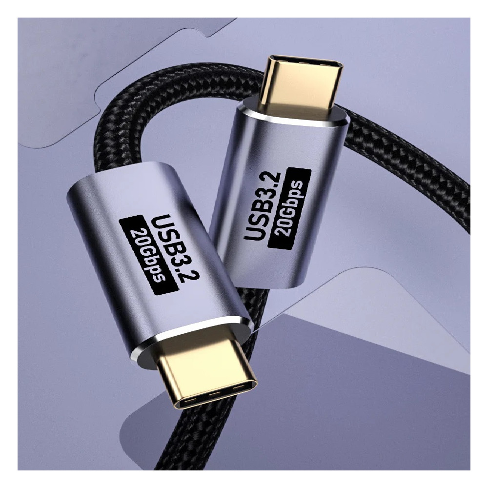USP 6976552042406 BoostUp Cafule Braided USB-C to USB-C (3.2 Gen2) Charge & Video Cable (1.5M) -Black,5A/100W PD,20Gbps,8K/60Hz,USB-C Compatibility,5 Years Warranty - Image 1