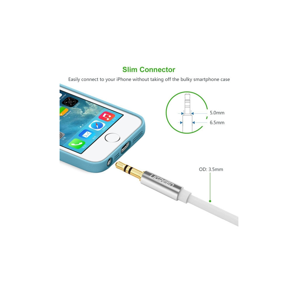 UGREEN 6957303817788 10778 3.5mm Male to 3.5mm Female Extension Cable 5m (White) - Image 4