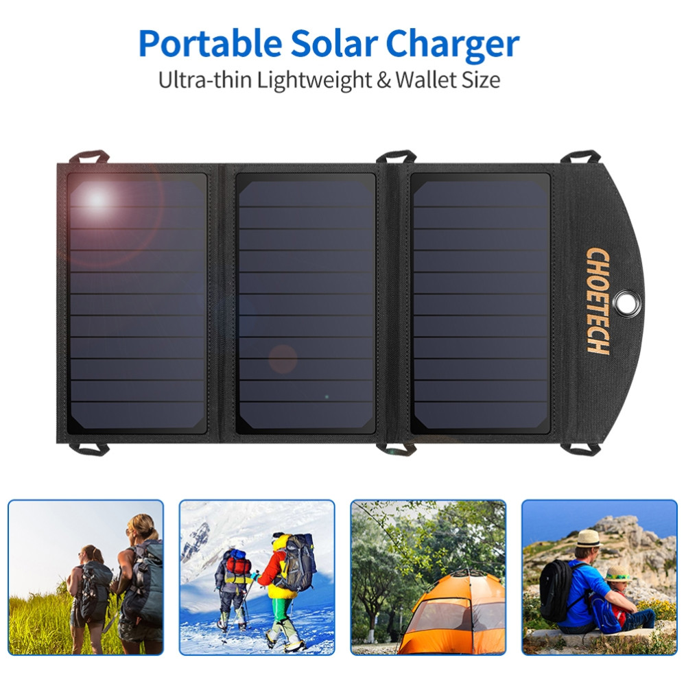 Choetech 6971824970470 SC001 Solar Panel 19W Portable Charger SunPower Panels Dual USB Charger for Camping, RV, Outdoors - Image 8