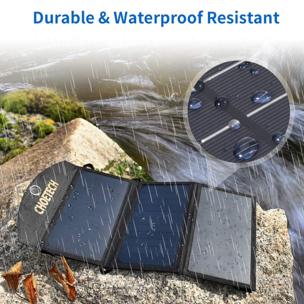 Choetech 6971824970470 SC001 Solar Panel 19W Portable Charger SunPower Panels Dual USB Charger for Camping, RV, Outdoors - Image 9