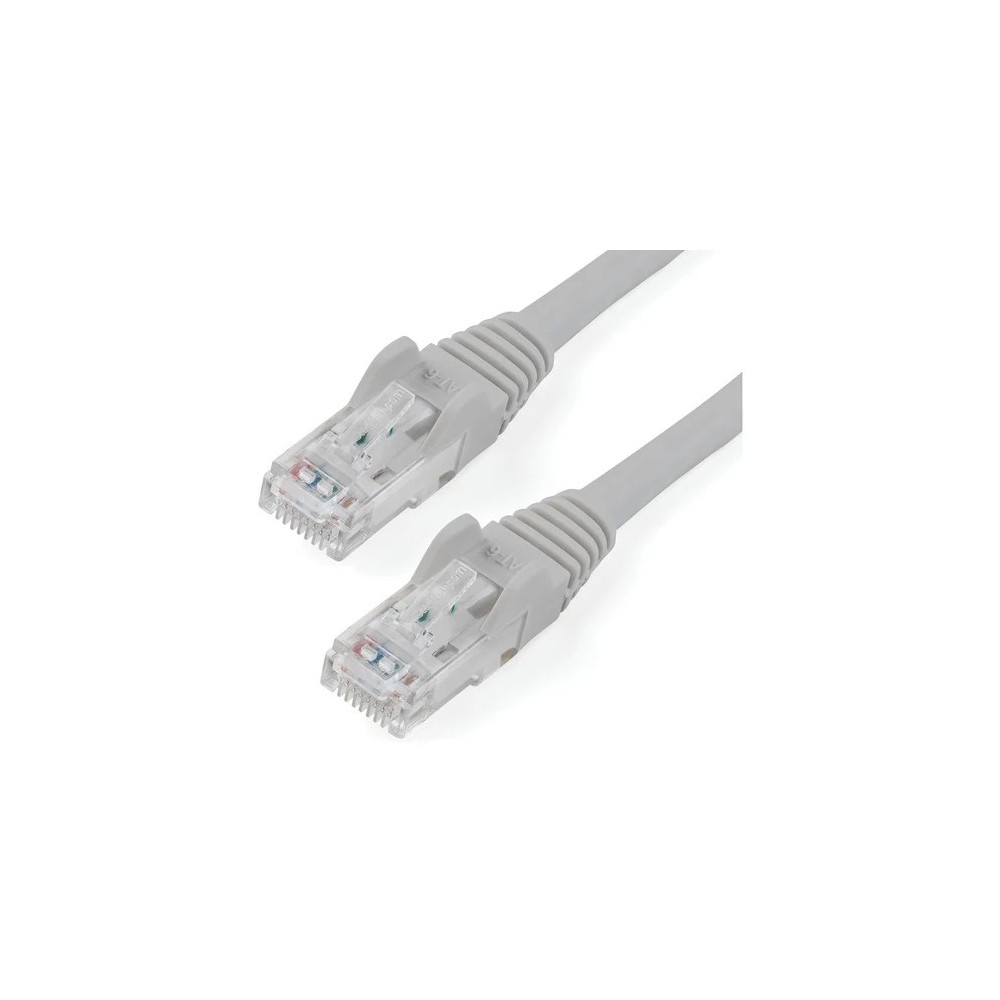 StarTech N6PATC3MGR 3m CAT6 Ethernet Cable - Grey Snagless Gigabit - 100W PoE UTP 250Mhz Category 6 Patch Cord UL Certified Wiring/TIA - 3m Grey CAT6 Ethernet cable delivers Multi Gigabit 1/2.5/5Gbps & 10Gbps up to 160ft - 250Mhz - 24 AWG strand - Image 1