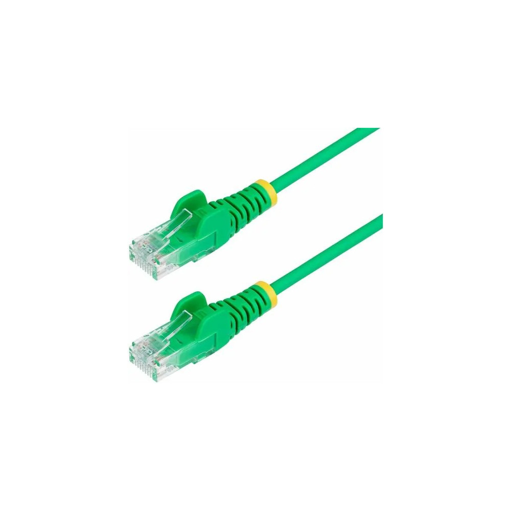 StarTech N6PAT100CMGNS 1m Green Slim CAT6 Ethernet Cable, Snagless RJ45, UTP, LSZH, 28AWG Pure Bare Copper, Slim Network Patch Cord - Slim UTP Cat6 Cable supports 10Gbps and 100W PoE; Ideal for crowded installations; 36% slimmer for improved air - Image 1