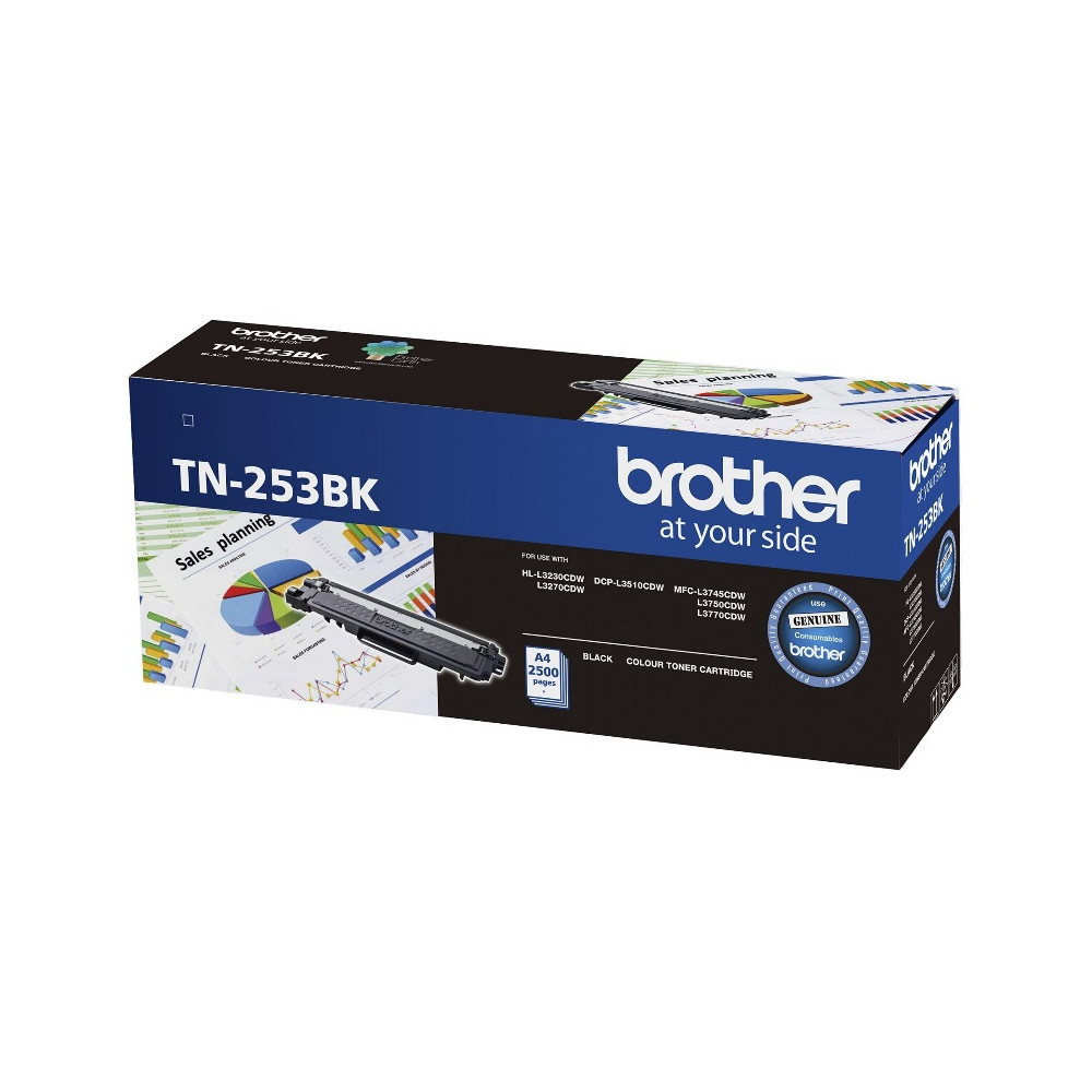 Brother TN-253BK Black Toner Cartridge to Suit - HL-3230CDW/3270CDW/DCP-L3015CDW/MFC-L3745CDW/L3750CDW/L3770CDW (2,500 Pages) - Image 1