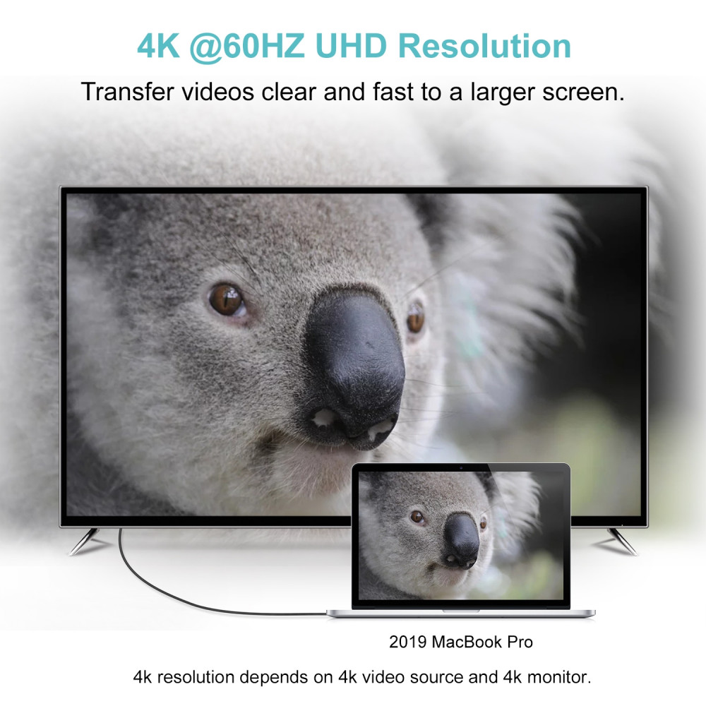 Choetech 6932112102089 CH0020 4K 60Hz USB-C to HDMI Cable 2M Black - Image 4