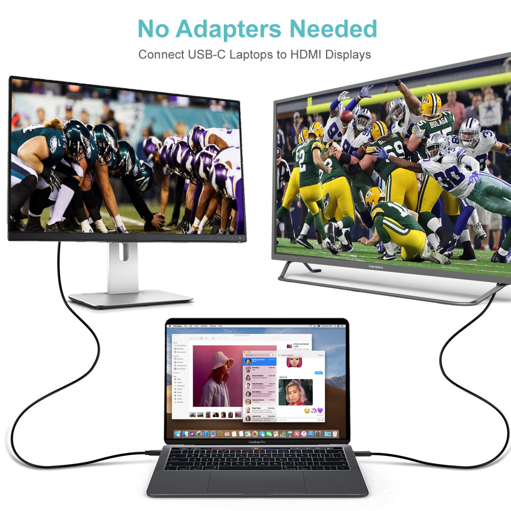 Choetech 6932112102089 CH0020 4K 60Hz USB-C to HDMI Cable 2M Black - Image 5