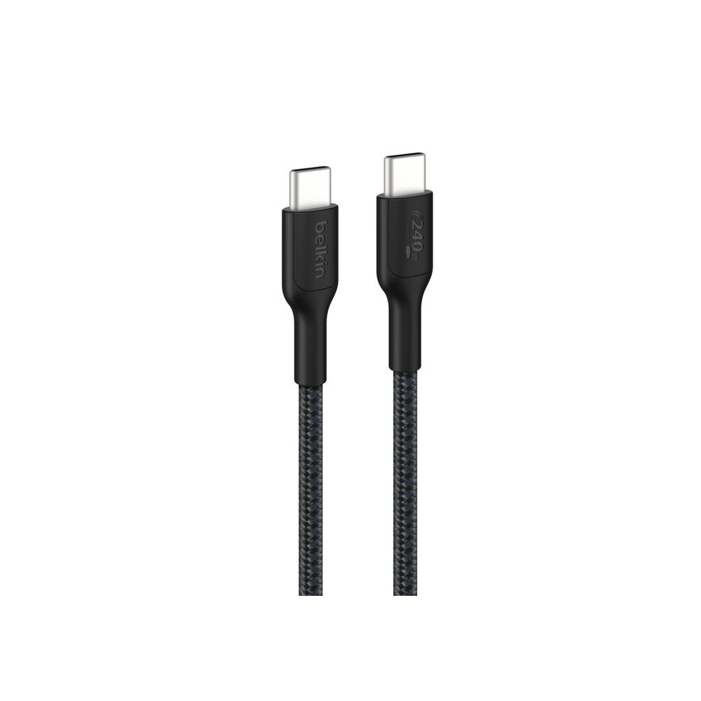 Belkin CAB025FQ1MBK BoostCharge Pro Braided USB-C to USB-C Cable (1M) - Black , 5A/240W, 480Mbps, 350K+ Bend, USB-IF Certified, 2 Years Warranty - Image 1