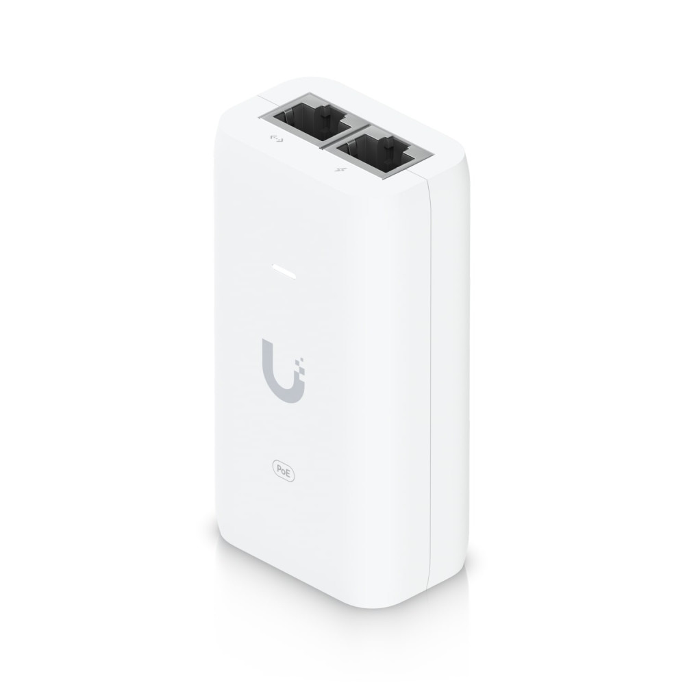 Ubiquiti U-POE PoE 802.11AF Adapter, Up to 15W of PoE Output, RJ45 Data Input, AC Cable With Earth Ground, Compatible injector for NHU-U6+ - Image 1