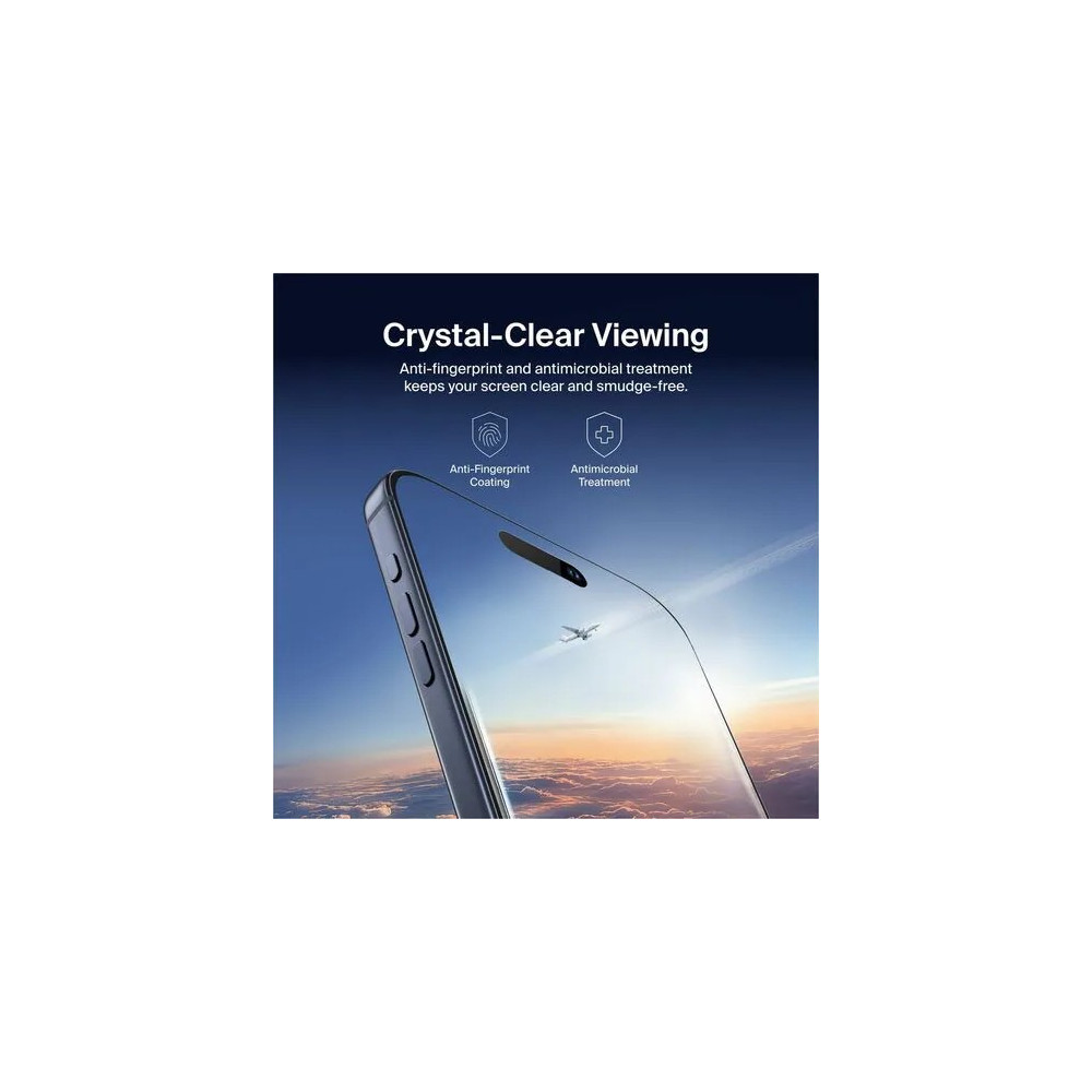 Belkin OVA194FQ ScreenForce UltraGlass 2 9H Glass Screen Protector for Apple iPhone 17 Pro Max - Clear - For OLED iPhone 17 Pro Max - Anti-microbial - Impact Resistant, Scratch Resistant, Crack Resistant, Smudge Resistant - Image 7