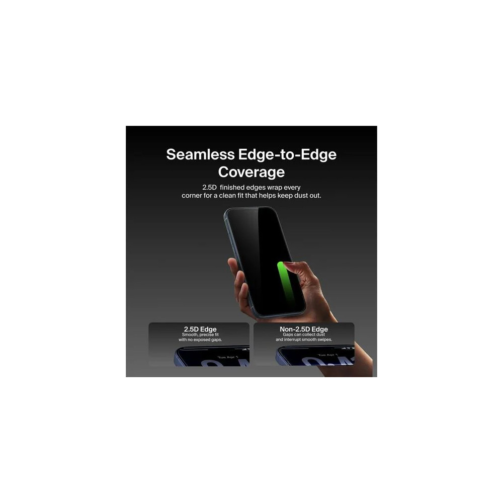 Belkin OVA194FQ ScreenForce UltraGlass 2 9H Glass Screen Protector for Apple iPhone 17 Pro Max - Clear - For OLED iPhone 17 Pro Max - Anti-microbial - Impact Resistant, Scratch Resistant, Crack Resistant, Smudge Resistant - Image 8