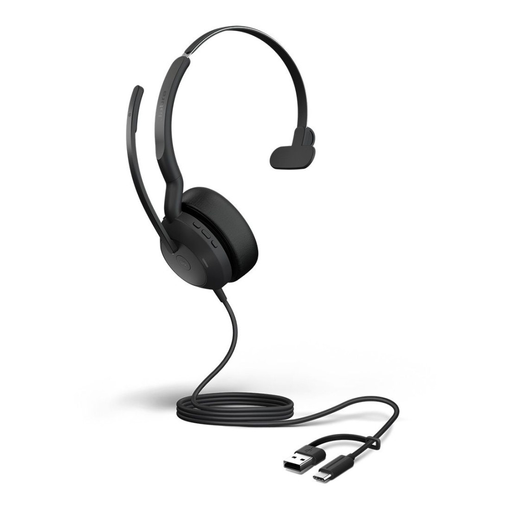 Jabra 25089-899-799 Evolve2 50, USB C/A MS Mono Headset, Bluetooth, 4 microphones, Active Noise Cancellation, Busylight, Call management, Air Comfort technology - Image 1