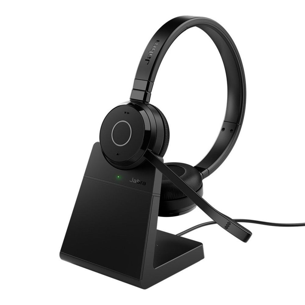 Jabra 6699-833-499 Evolve 65 TE Link390a UC Stereo Stand Bluetooth Headset, 16-hour battery life, 30-metre wireless range, Passive Noise Cancellation, Busy Light - Image 1