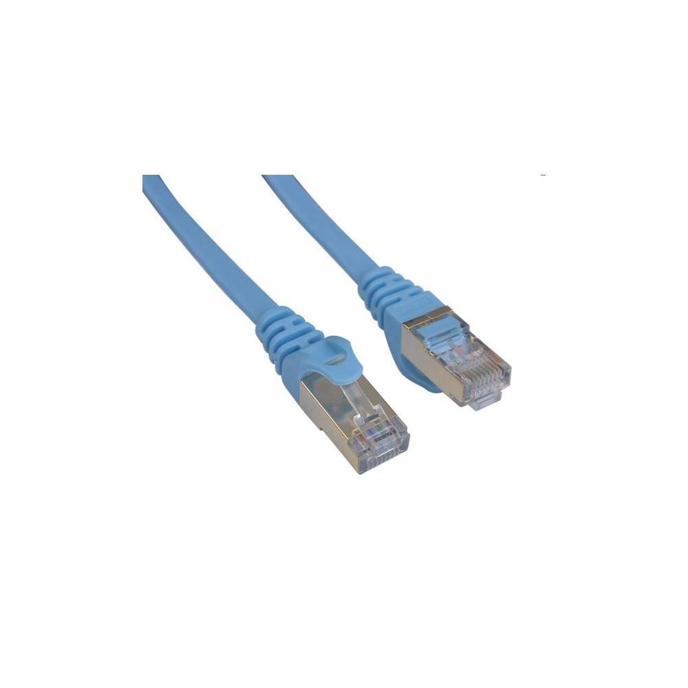 8ware CAT7-F-1BLU CAT7 Cable 1m - Blue Color RJ45 Ethernet Network LAN UTP Patch Cord Snagless Flat cable - Image 1