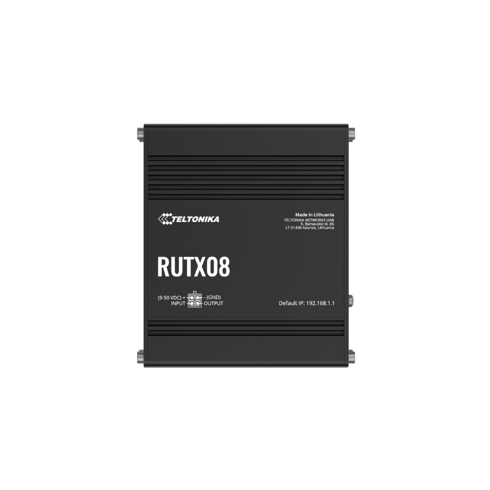Teltonika RUTX08000400 RUTX08 Industrial Ethernet Router, Next Gen VPN Router for Professional Applications, Quad-Core CPU, 256 MB RAM, PSU included - Image 1