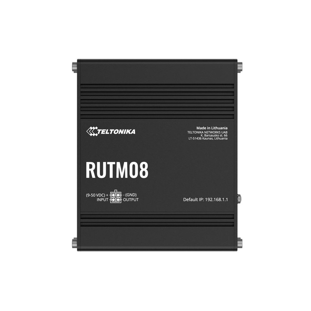 Teltonika RUTM08000300 RUTM08 Industrial Wired Router, 4 Gigabit RJ45 Ports,128 tag/port-based VLANs, PSU included - Image 1