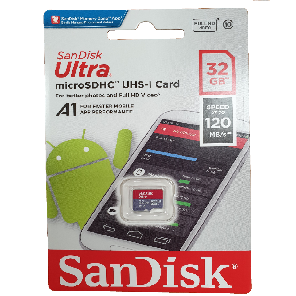 Sandisk SDSQUA4-032G-GN6MN Micro SDHC Ultra UHS-I Class 10 , A1, 120mb/s No adapter - Image 3