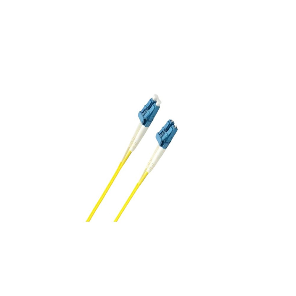 8ware CB8W-LCUPCYELLOW-5M 5m LC-LC OS2 Single Mode Dual-Core Fibre / Fiber Optic Cable UPC Duplex Armoured Low Smoke Zero Halogen (LSZH) Jacket Yellow - Image 1