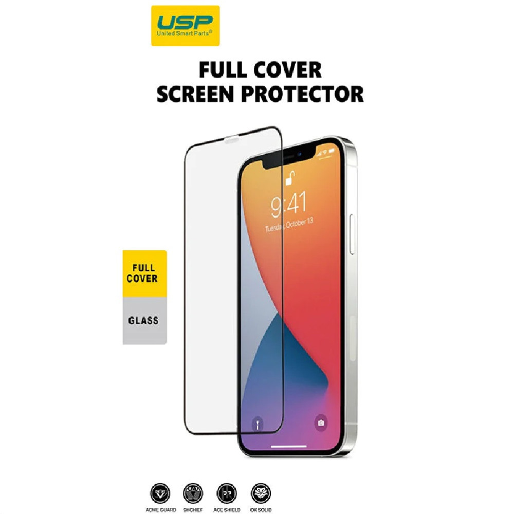 USP SPU5D136 Apple iPhone 17e / iPhone 16e / iPhone 14 / iPhone 13 Pro / iPhone 13 (6.1') Tempered Glass Screen Protector -Full Coverage, 5 Years Warranty - Image 1