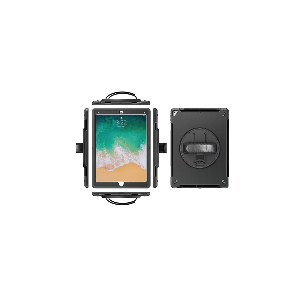 USP 6972890207514 Rugged Apple iPad (10.2') (9th/8th/7th Gen) Case Black - Built-in-Kickstand, Hand & Shoulder Strap, DropProof, 5 Years Warranty - Image 1