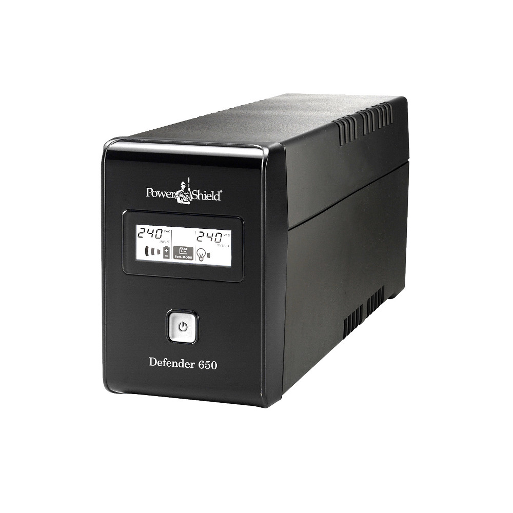 PowerShield PSD650 Defender 650VA/390W UPS, AVR, LCD display, 2 AU outlets, user-replaceable batteries, 2-year warranty - Image 1