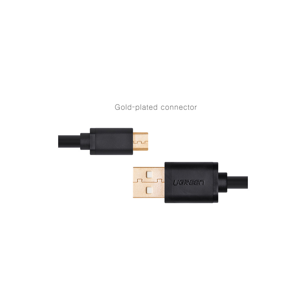 UGREEN 6957303818501 10850 Micro USB 2.0 male to USB male cable Gold-plated 2M White - Image 2