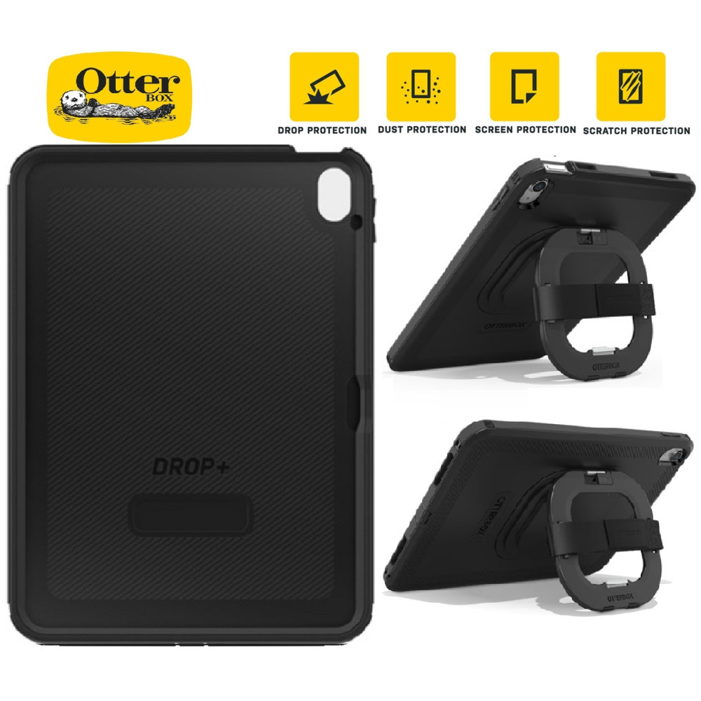 Otterbox 77-90431 Rugged Defender Apple iPad (11') (A16) (11th Gen) / iPad (10.9') (10th Gen) Kickstand Case - Black - No Retail Packaging- - Image 1