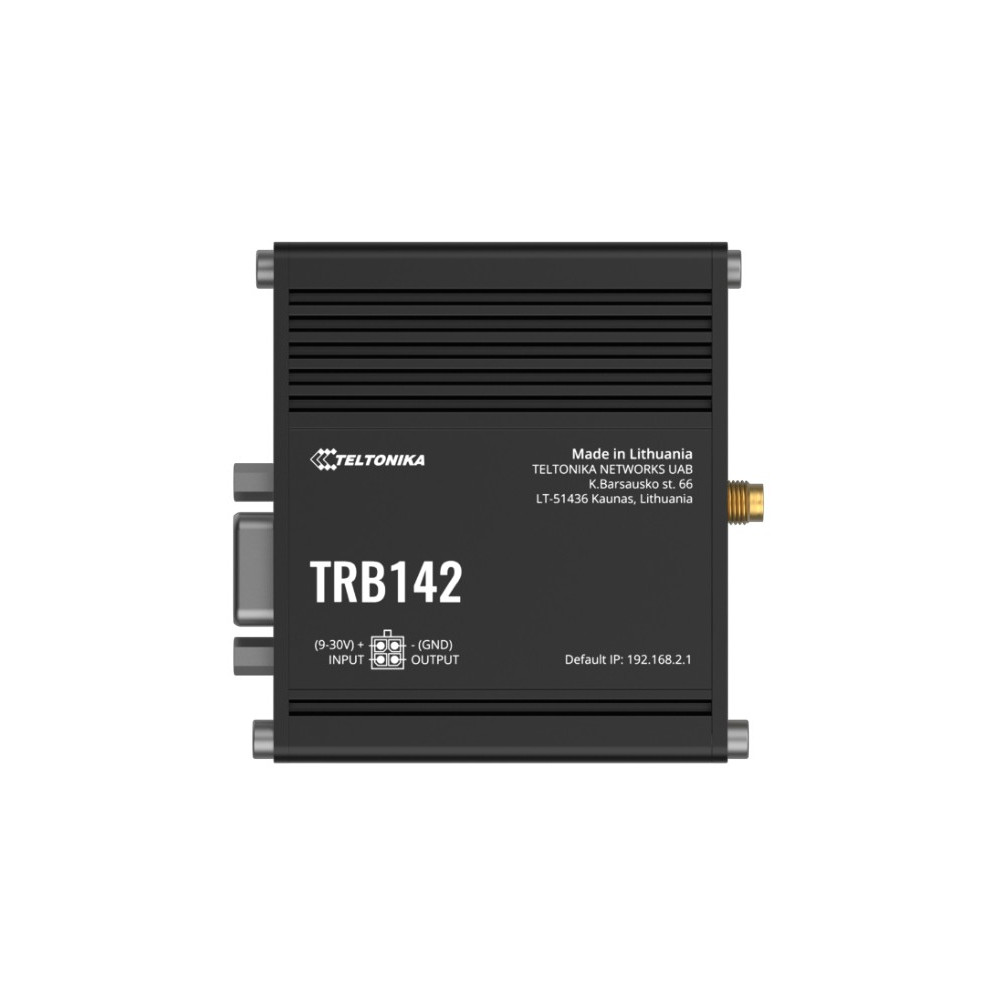 Teltonika TRB142108000 TRB142 Industrial Rugged LTE RS232 Gateway, 4G/LTE (Cat 1), Equipped with RS232, Compatible with Industrial DNP3, PSU included - Image 1