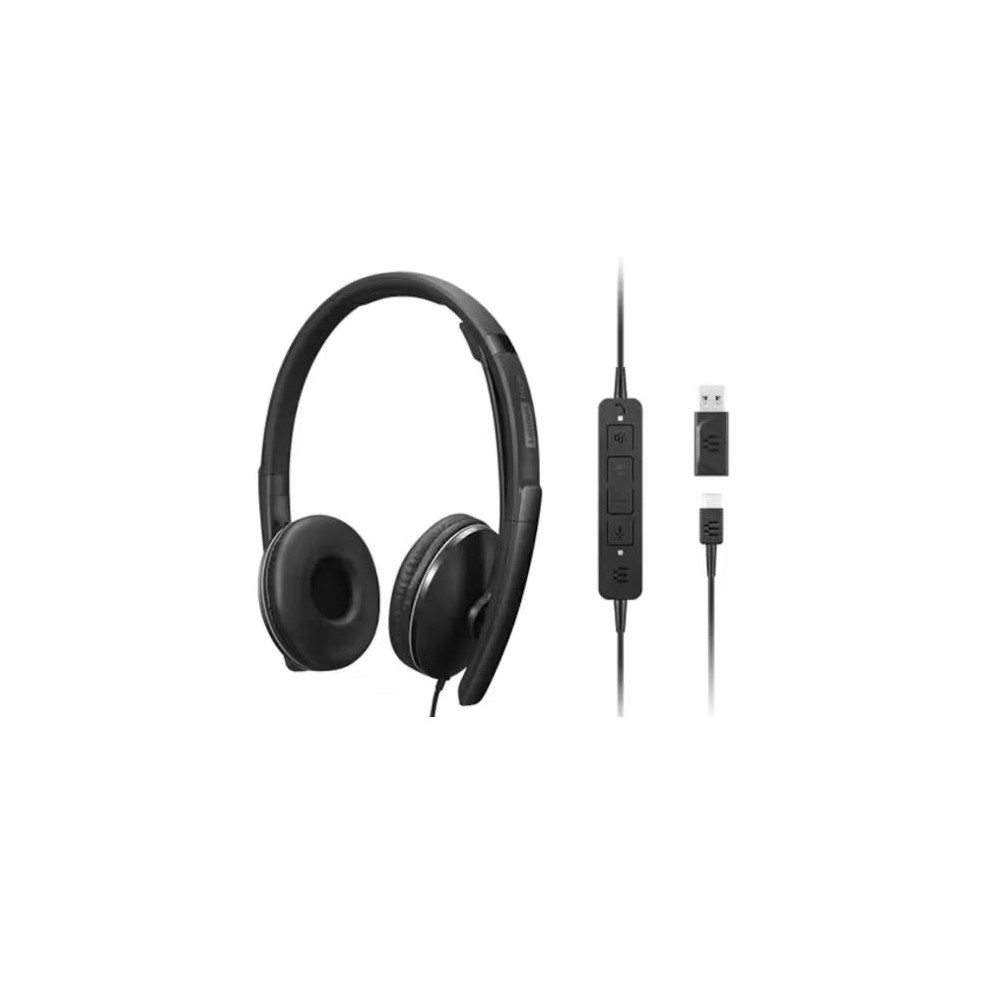 Lenovo 4XD1M45627 Wired ANC Headset Gen 2 Lightweight USB-C to USB-A ctive noise cancelling with EPOS BrainAdapt™ and ActiveGard Teams certified 2YR WTY - Image 1