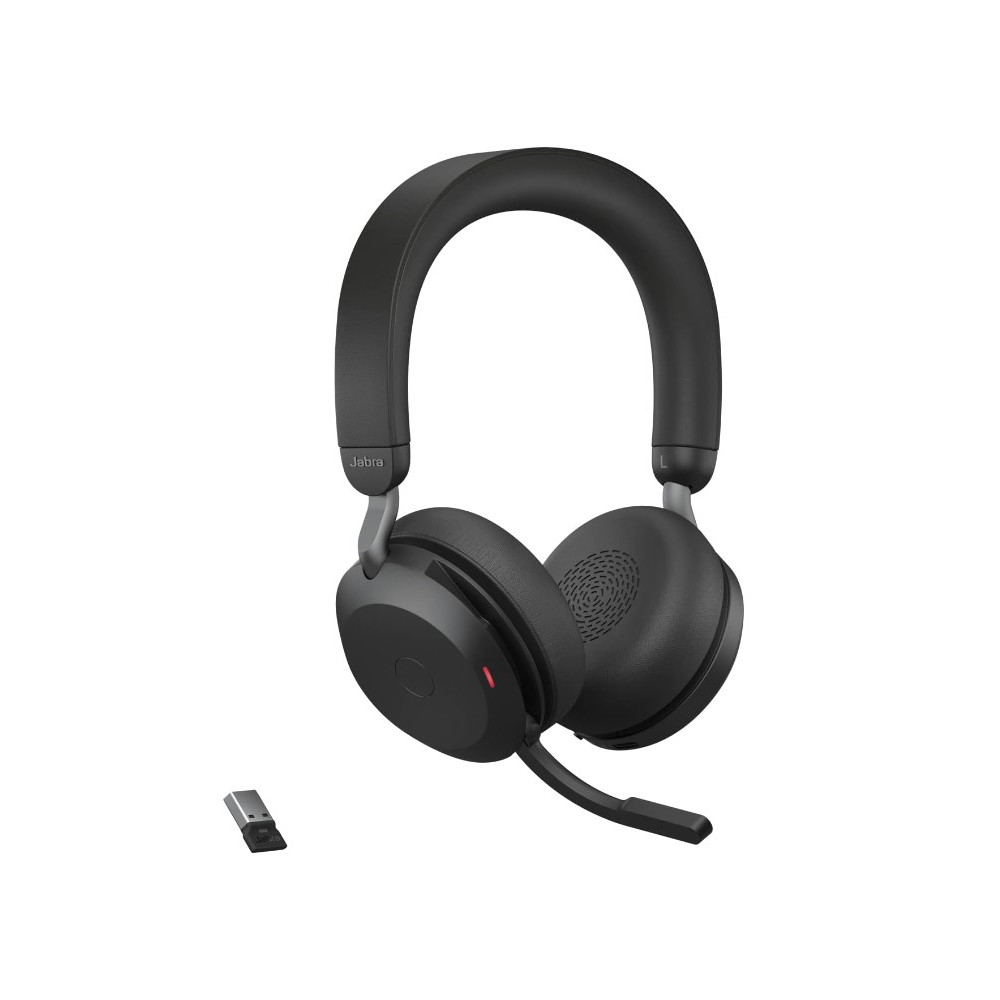 Jabra 27599-989-899X Evolve2 75 USB-C Link380a UC Stereo Black, 8-Mic Technology, 36 Hours Battery & Fast Charge, Dual-Foam Tech, Discreet Hide-Away Boom Arm - Image 1