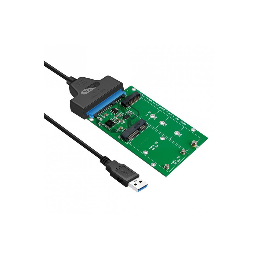 Simplecom SA221 USB 3.0 to mSATA + NGFF M.2 (B Key) SSD 2 in 1 Combo Adapter - Image 1